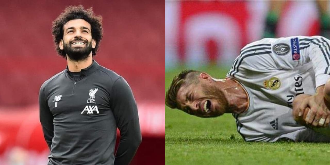 قبل مواجهة ليفربول وريال مدريد تعرف على رد فعل محمد صلاح بعد إصابة سيرجيو راموس